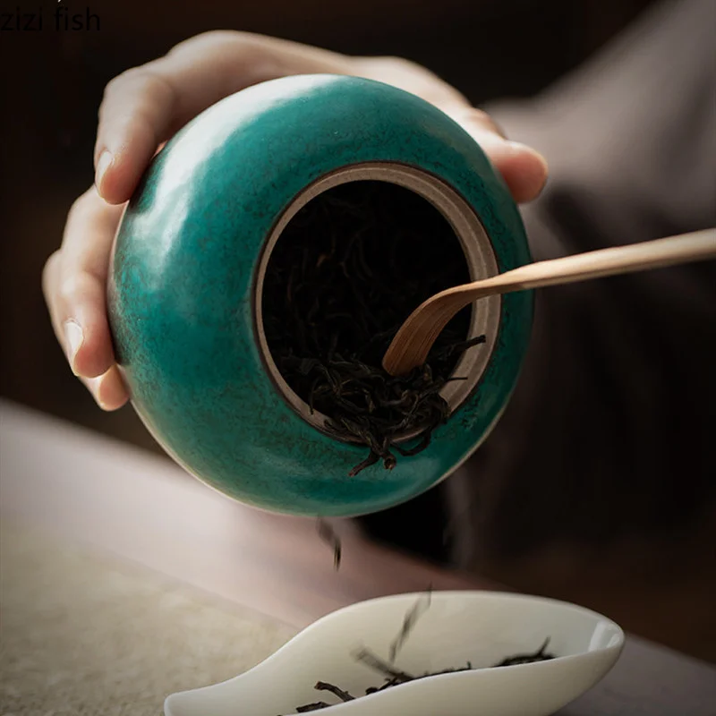 Жестяная керамическая банка для зеленого чая герметичная маленький контейнер