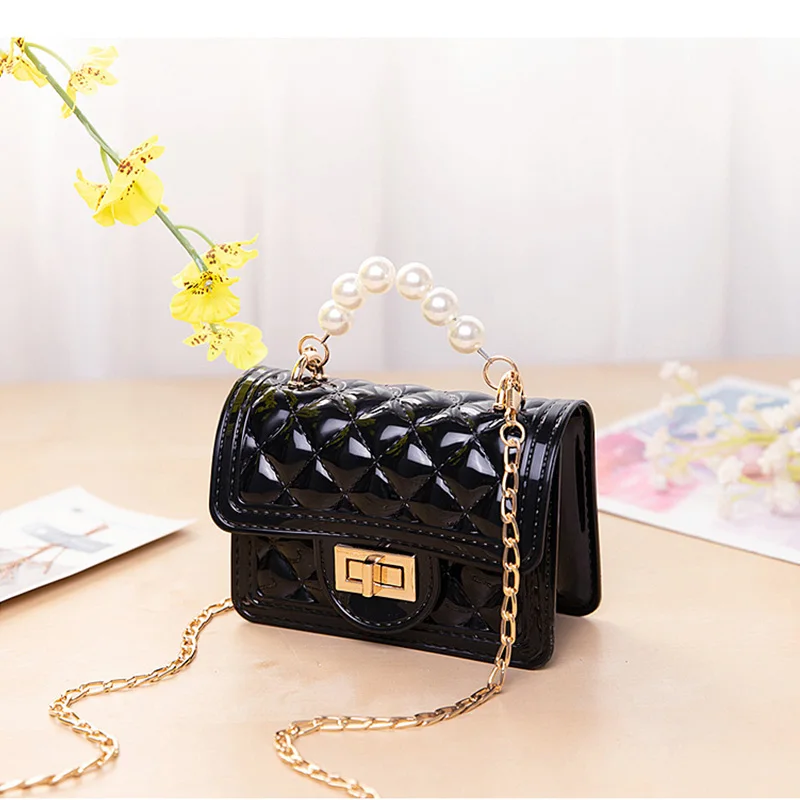 

ABS Mini Purses and Handbags for Women 2021 Designer Luxury Fashion Girl Female Shopper Solid Color Plaid Pearl Portable Wallets