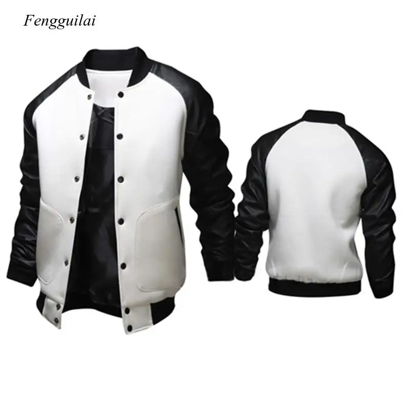 

autumn man jacket coat casual hip hop baseball jacket men fashion streetwear Patchwork jacket men chaqueta hombre