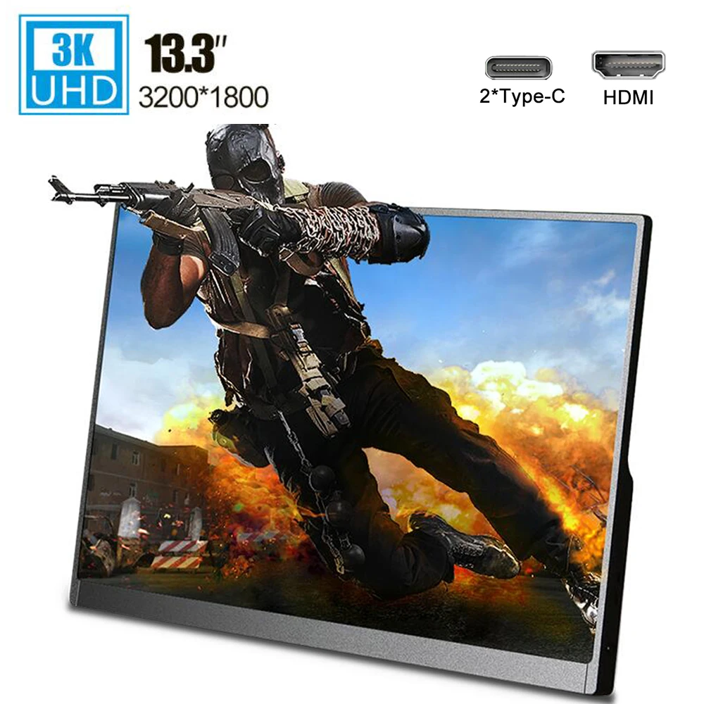 Тонкий 13 3 &quotпортативный монитор 4K с разъемом USB type C HDMI для Huawei Samsung телефона Ps4 Xbox