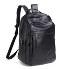 Большой деловой дорожный рюкзак для мужчин, черный рюкзак из натуральной кожи для ноутбука, мужской портфель из высококачественной воловьей кожи