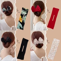 2021 multifunction hair accessories for women long ribbons ties colorful scrunchies twisted headband bun hair styling holder