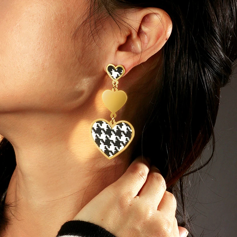 BAOYAN европейские кожаные бриллиантовые большие серьги из нержавеющей стали