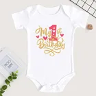 Боди с коротким рукавом для девочек на 1-й день рождения