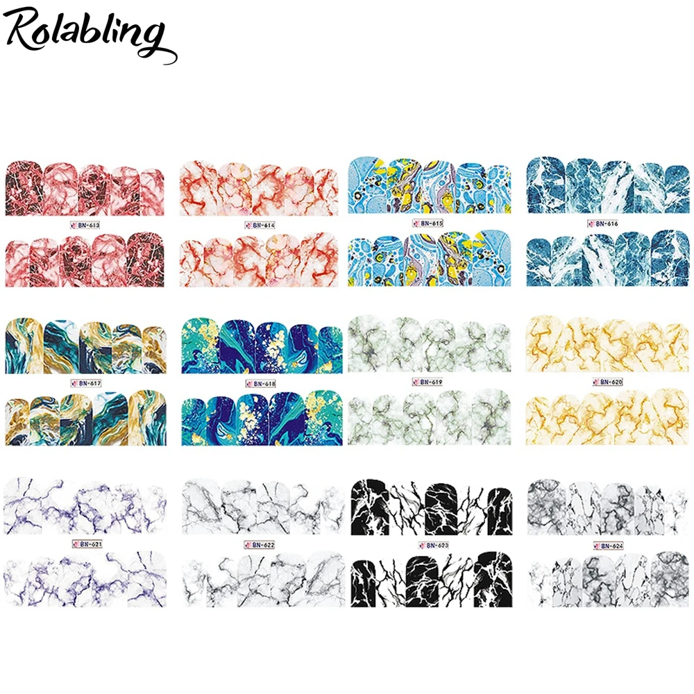 Rolabling переводная наклейка с водой мраморная серия наклейки для ногтей s обертывания слайдеры декоративные аксессуары для ногтей Наклейка для дизайна ногтей наклейки на ногти маникюр дизайн ногтей дизайн ногтей