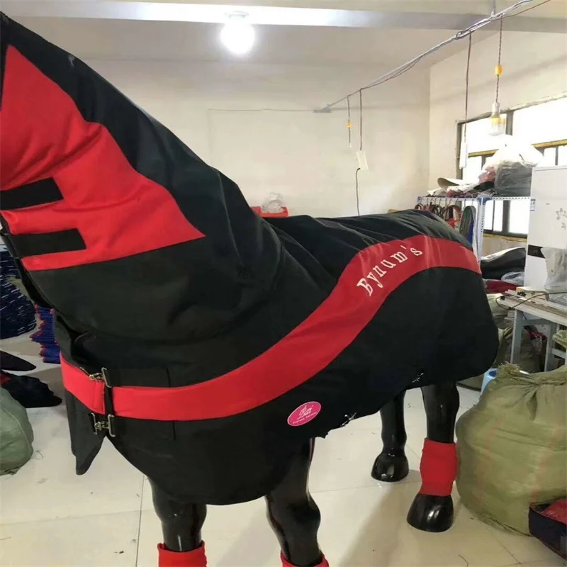 Съемная ветрозащитная одежда для лошади horsecloth одежда с дизайном «Лошадь» коврик с головным чехлом и леггинсами
