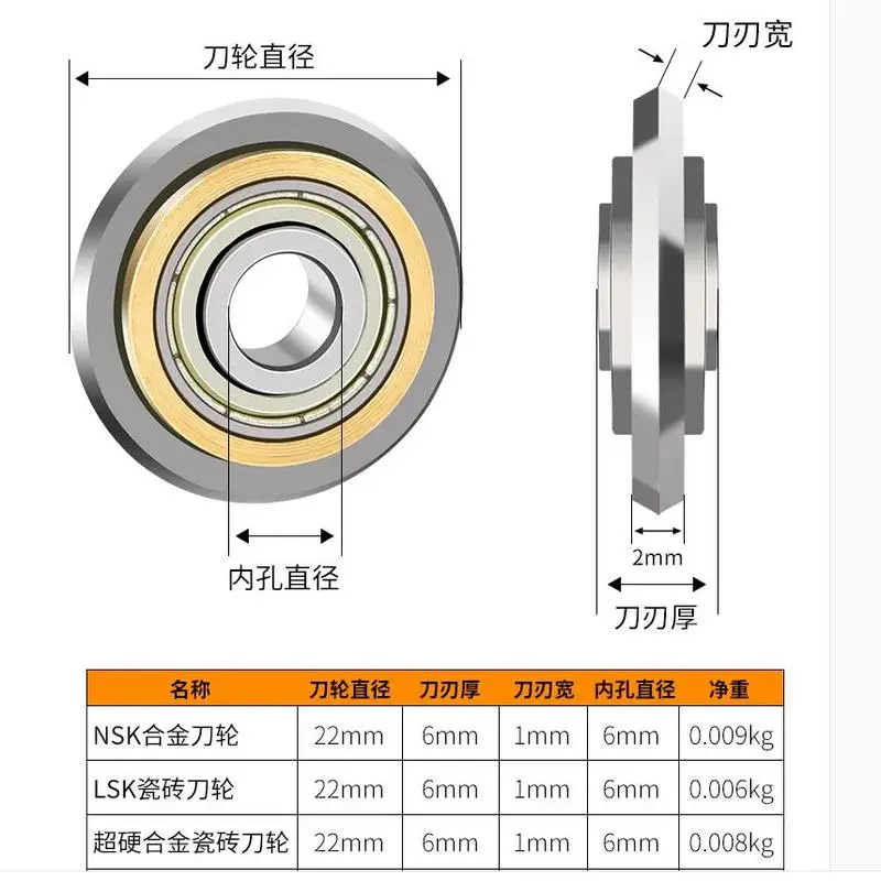 22 мм ручной резак для плитки и кирпича головка ножа вращающийся подшипник из