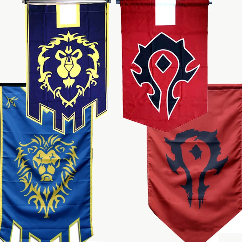 Флаг World of Warcraft Альянс Орда флаг Dacron Синий Домашний Декор косплей аксессуар