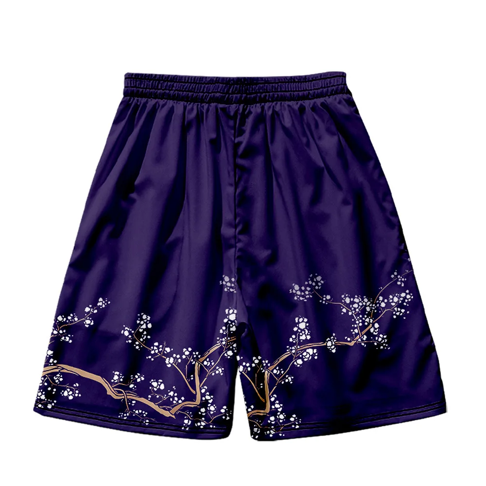 Кимоно + шорты для мужчин и женщин Харадзюку с цветочным принтом журавлей