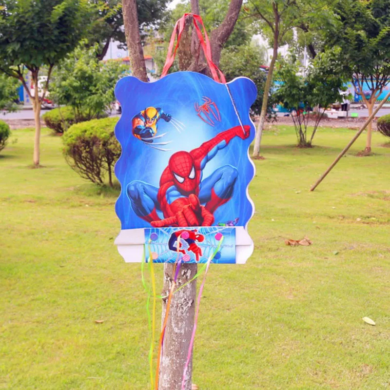 1 шт. Горячая продажа Человек паук мультфильм бумажная Складная пиньята вечерние