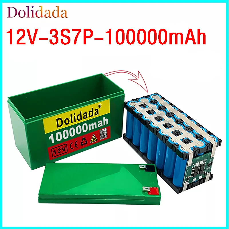 

new 12V100Ah 3S7P 18650 lithium battery pack contains 100Ah large current BMS used for sprayer 12V power supply