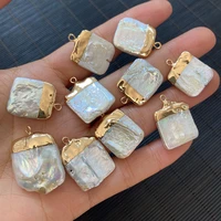 13x17 23x30mm natural freshwater pearl pendant square shape charms for diy fashion jewelry making necklace bracelet earrings