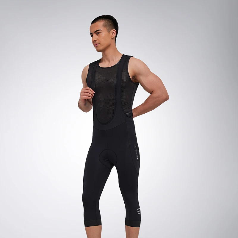 Santic Summer Men Bib Shorts Cycling Shorts 3D Padded Cycling MTB Shorts Road Bicycle Middle-distance Bike Clothing Asian Size