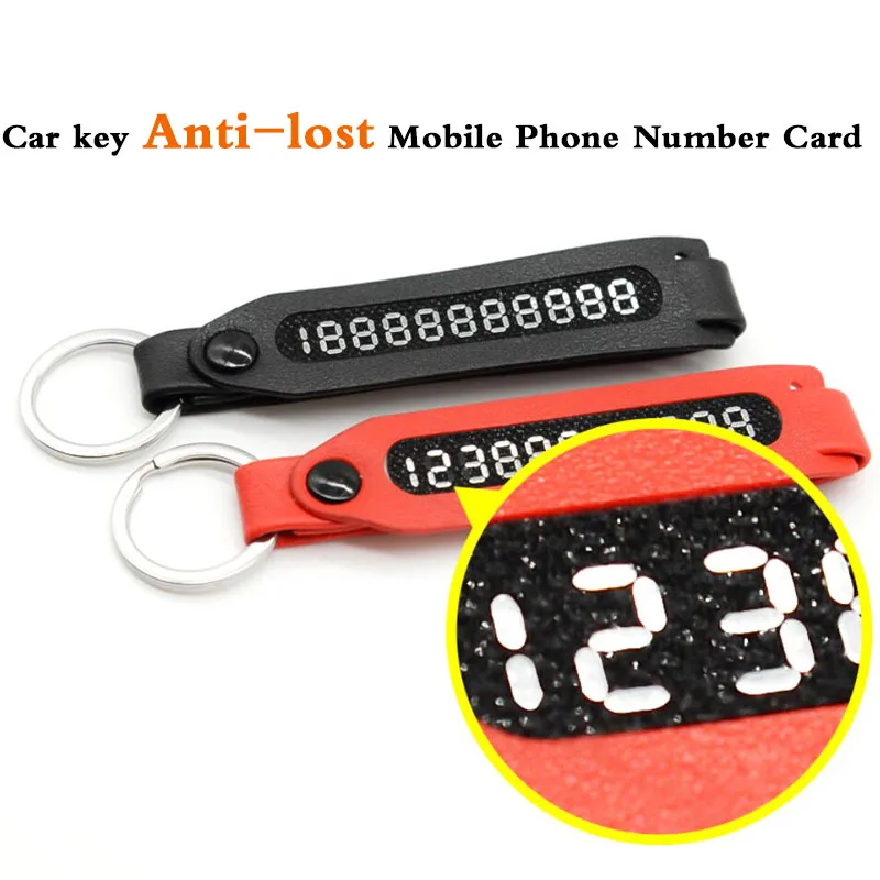 Creative DIY Leather Car Keychain Key Number Anti-lost Card Ring Pendant Holder Unisex Auto Accessories Gift | Автомобили и