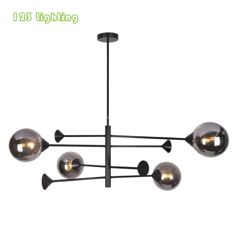 

Nordic Gray Glass Living room Pendant light Restaurant Kitchen Hanging Light Fixtures E14 Loft Bedroom Pendant lamp Minimalist