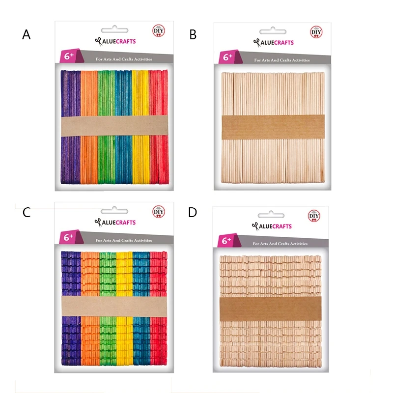 114 мм * 10 2 цветная 6 Смешанная палочка для мороженого DIY Ручная работа домашняя