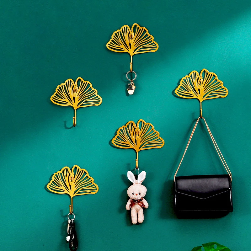 Креативное металлическое украшение для стен в виде листьев крючок домашней