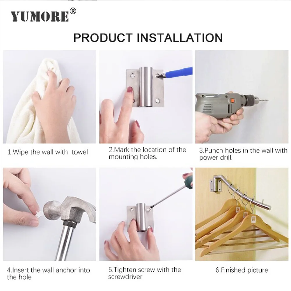 Крючок для полотенец YUMORE из нержавеющей стали настенный декоративный крючок