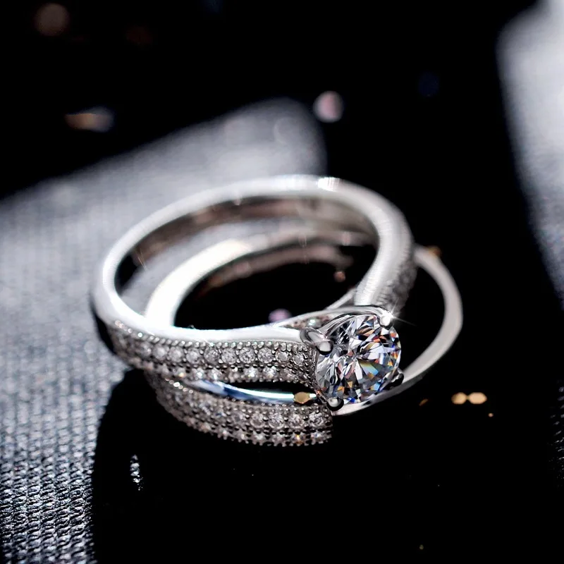 

Micro set set ring simulation crystal ring fashion banquet ring