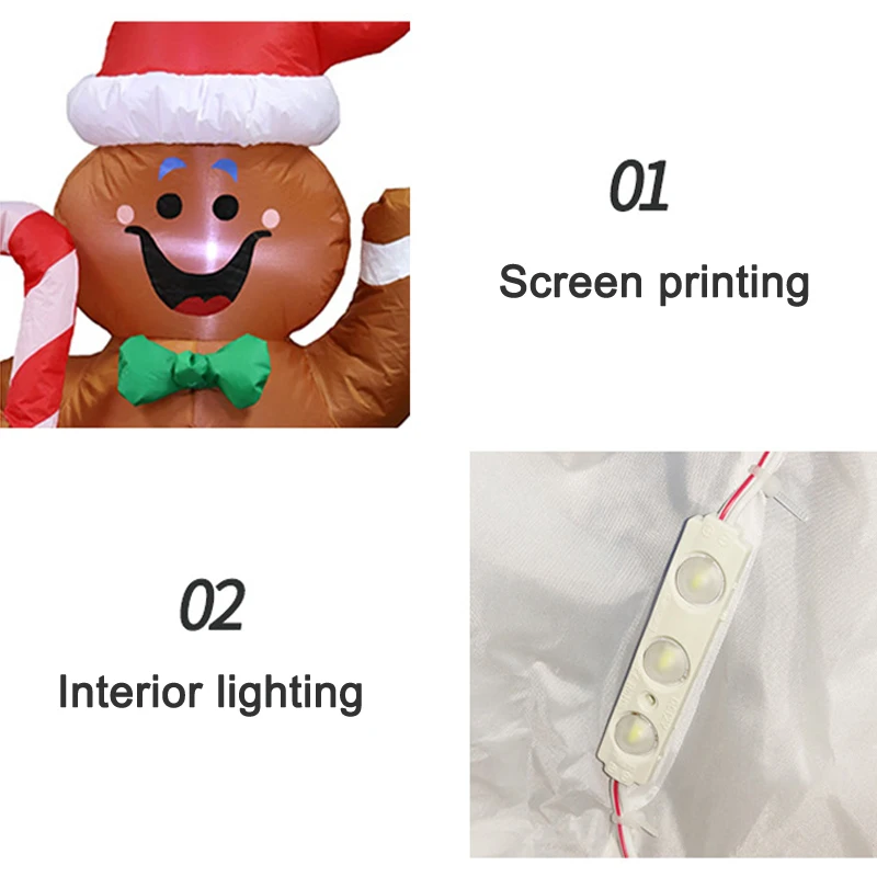 Новый надувной Рождественский Санта Клаус Пряничный Снеговик светодиодный