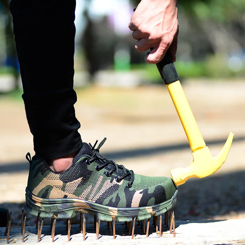 Рабочие ботинки мужские уличные со стальным носком Мужская камуфляжная защитная