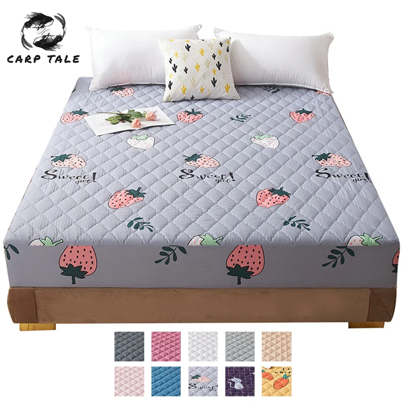 Плюшевый уплотненный стеганый матрас теплый мягкий чехол для кровати King Queen