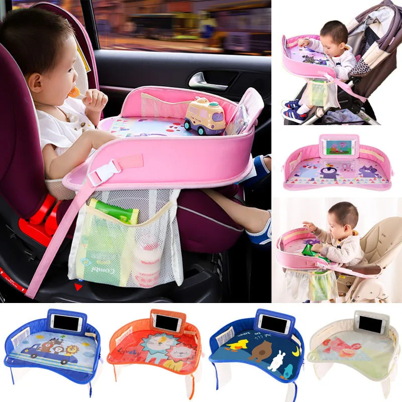

Car Seat Organizer Storage Waterproof Travel Tray Safety Seat Play Table Snacks Toys Cup Holder for Baby Children Kids Stroller