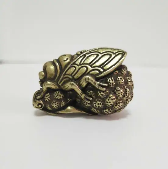 Чистая медь Китай Золотая Цикада небольшой кулон|Статуи и скульптуры| |