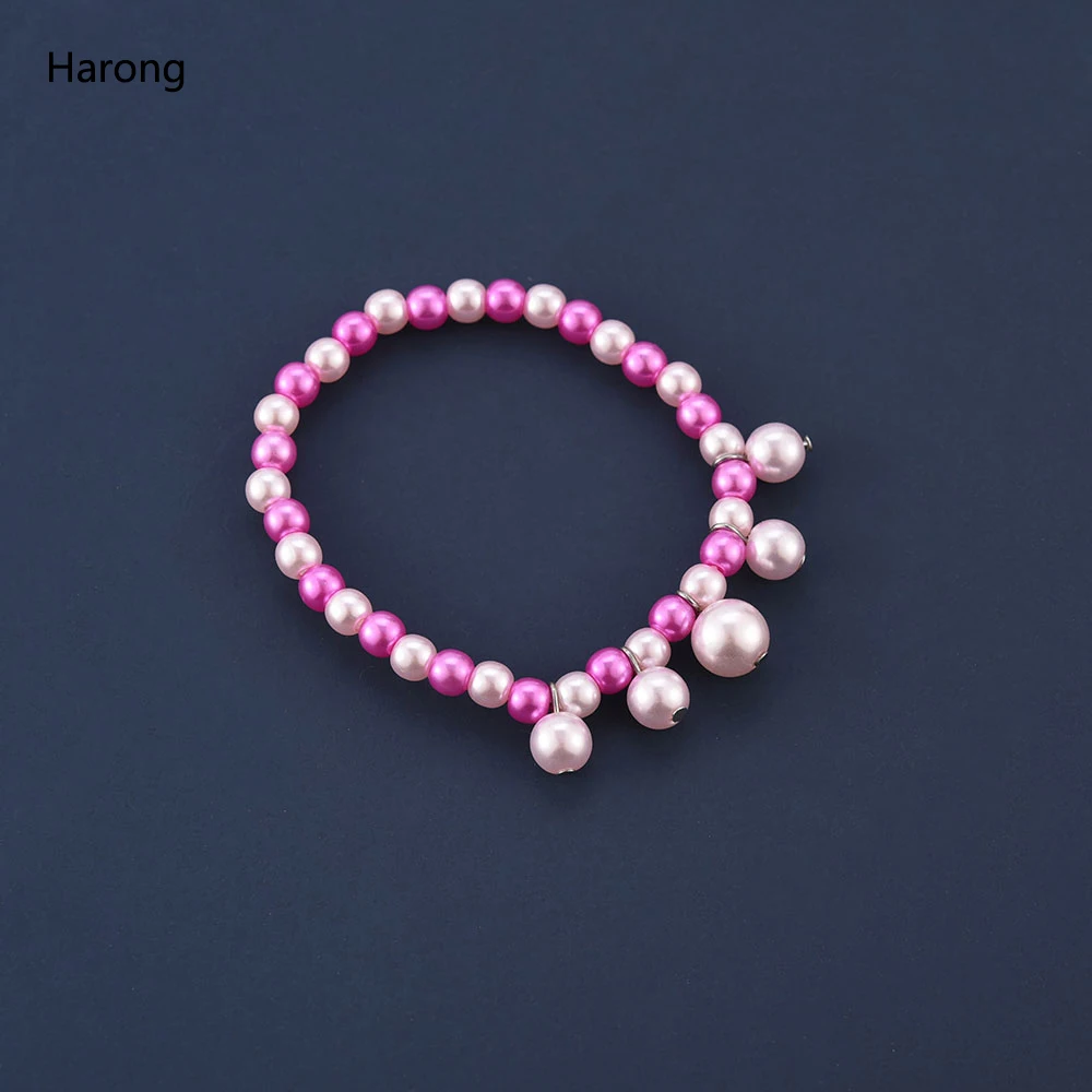 Harong Браслет божья коровка с искусственным жемчугом розовые бусины Шарм мальчик