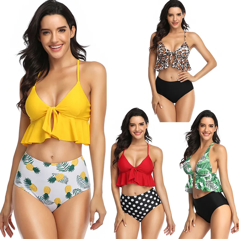 

Новинка, европейский и американский лидер продаж, бикини, купальник с разрезом и шнуровкой, женский купальник