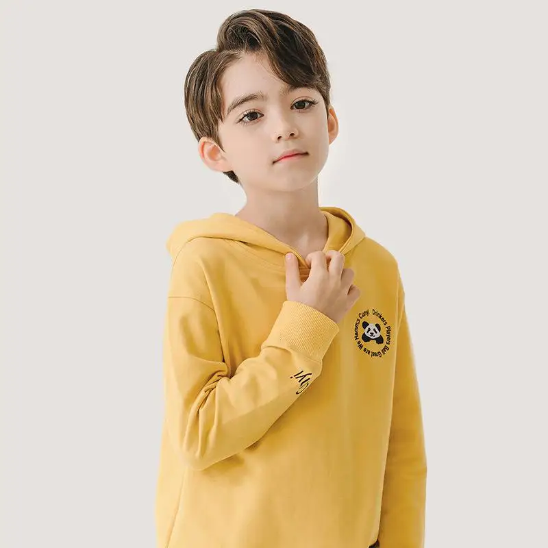 

2021 Spring Boys Hoodies Long Sleeve Soft Hooded Pullovers 3 - 14 Years Kids Outdoor Casual Sweatshirt School Uniform Tops