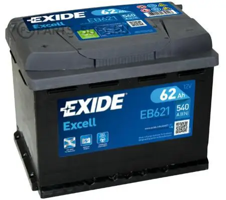 EXIDE EB621 EXCELL_аккумуляторная батарея 19.5/17.9 рус 62Ah 540A 242/175/190\| |