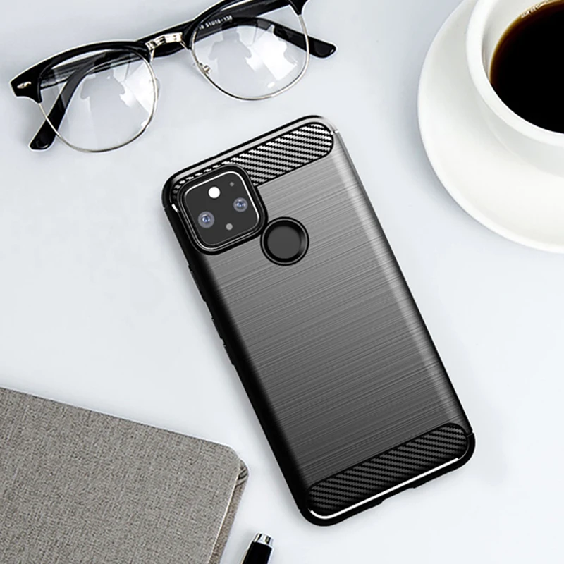 For Google Pixel 5A Case Google Pixel 4A 5G Carbon Fiber Shockproof Anti-knock Silicone Cover for Google Pixel 5XL Case for 4XL