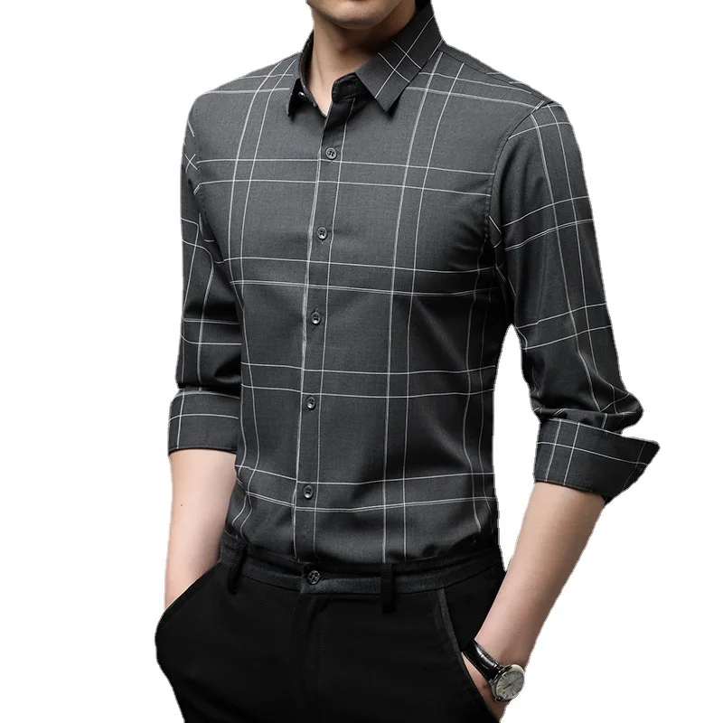 

Long sleeve shirt men's new high-end light luxury business dress in spring