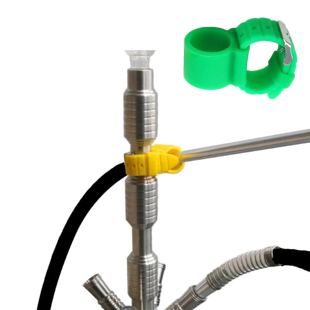 

50Pcs Adjustable Shisha Tube Hook Chicha Pipe Fixed Silicone Hookah Hose Holder Smoking Cigarette Accessories Tobacco Smoke