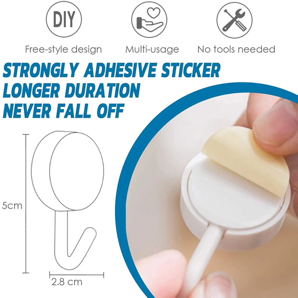 

10Pcs Mini Plastic Home Bathroom Kitchen Strong Adhesion Wall Door Hanger hooks for hanging