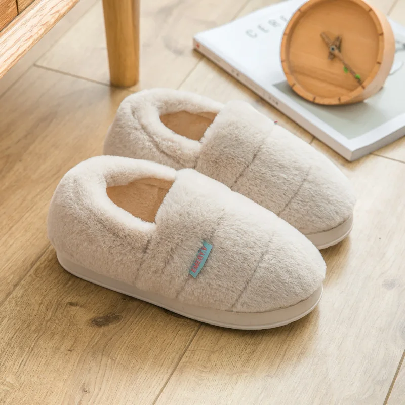 

Women Plush Slipper Autumn And Winter Cotton Slides Home Thick Soles Antiskid Shoes Female Household Soft Warm Slipper Shoes