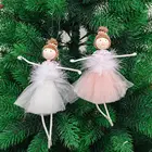 2022 Рождественское украшение Изысканная сетчатая пряжа плюшевая балерина девочка кукла Рождественская елка кулон Новогоднее Рождественское украшение подарок