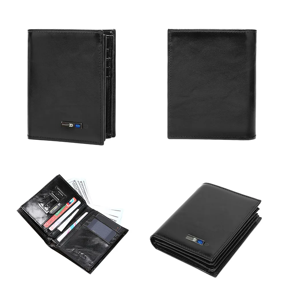 Smart Wallet Bluetooth Men's Genuine Leathe Short Leisure Multi-Function Card Holder Package Luxury Business Mens | Багаж и сумки