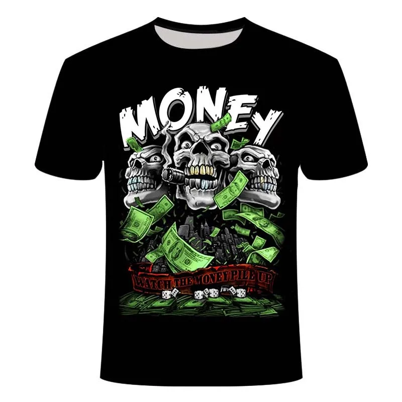 Мужская футболка [мужские кости] черная для мотоциклистов любителей рок-черепов