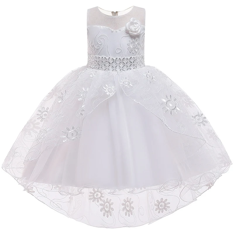 Новое платье со шлейфом для девочек с блестками и вышивкой ласточкин хвост