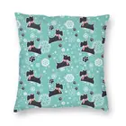 Двусторонний чехол для подушки с изображением снежной шотландской собаки, шотландского терьера, декоративный чехол для автомобиля