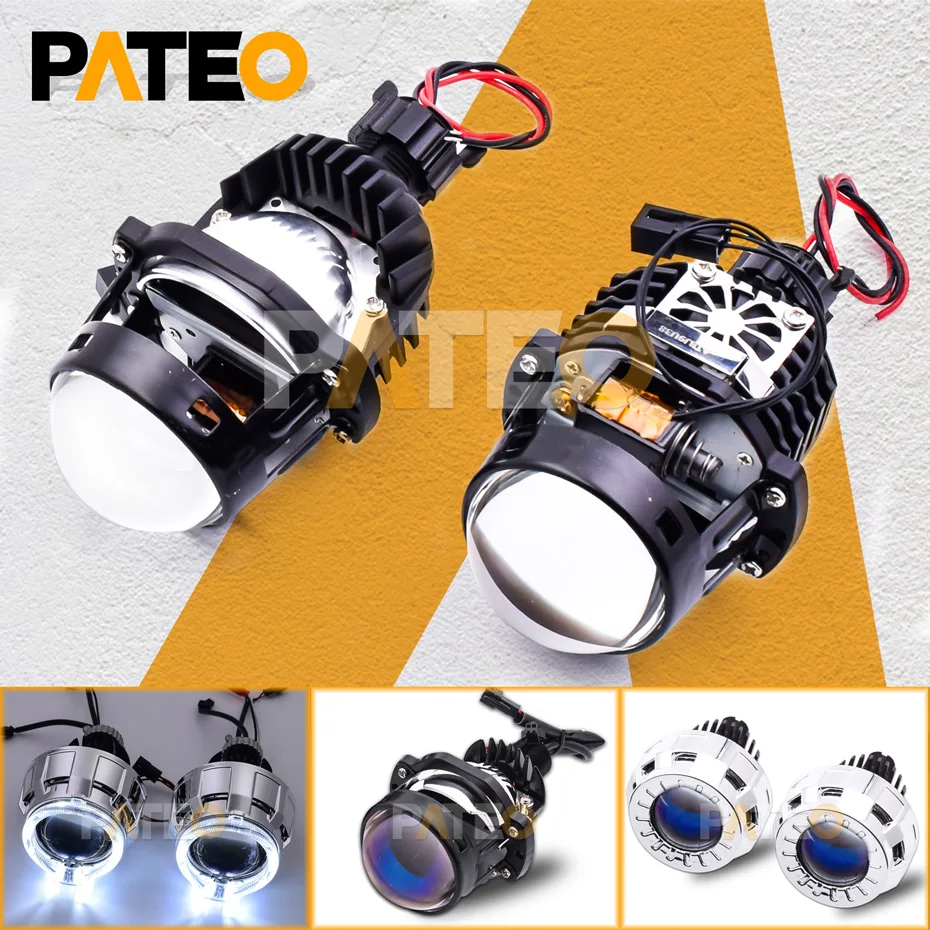 

Светодиодные фары patec Mini, 1,8 дюйма, 2,0 дюйма, для автомобиля, мотоцикла, H1/H4/H7/9005/9006/9007, светодиодсветодиодный фары дальнего и ближнего света