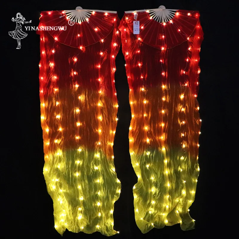 Женский Шелковый веер для танца живота 1 пара СИД фата выступлений реквизит на