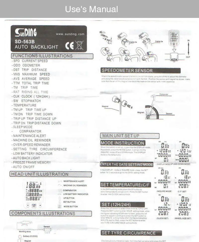 

AMYGOJJ Multifunction Wireless/Wired Waterproof Bicycle Stopwatch Speedometer Odometer