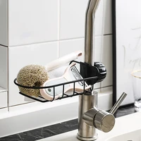 stainless steel faucet rack cloth rack drainage rack household kitchen sink receptacle rack without perforation