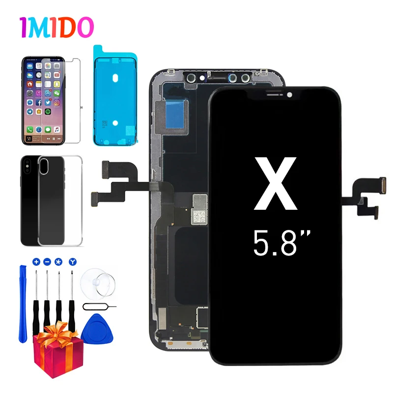 

OLED экран для iPhone X Дисплей для iPhone 10 LCD с 3D сенсорным дигитайзером в сборе 1:1 идеально OEM A1901 A1865 + бесплатные подарки