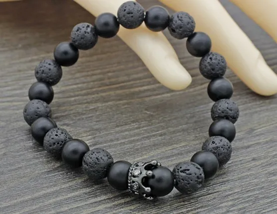 8 мм Корона медная jtj4 Белый Howlite оникс Йога эластичная нить Регулируемый шарик