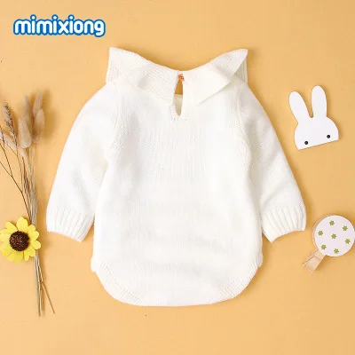 Красная Трикотажная однотонная одежда для маленьких девочек зимний комбинезон с