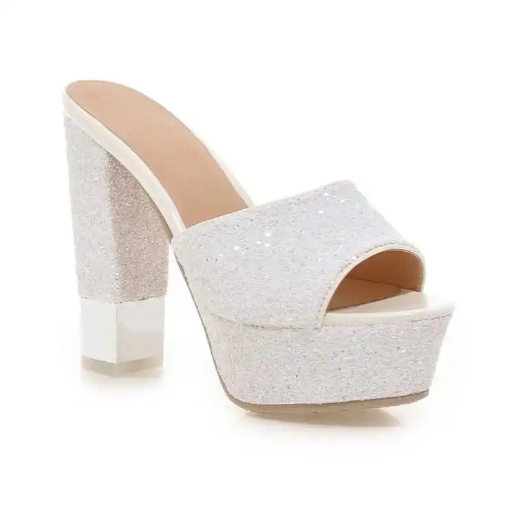 

New thick heel summer fashion low top cool boots high heel shallow mouth size sandals